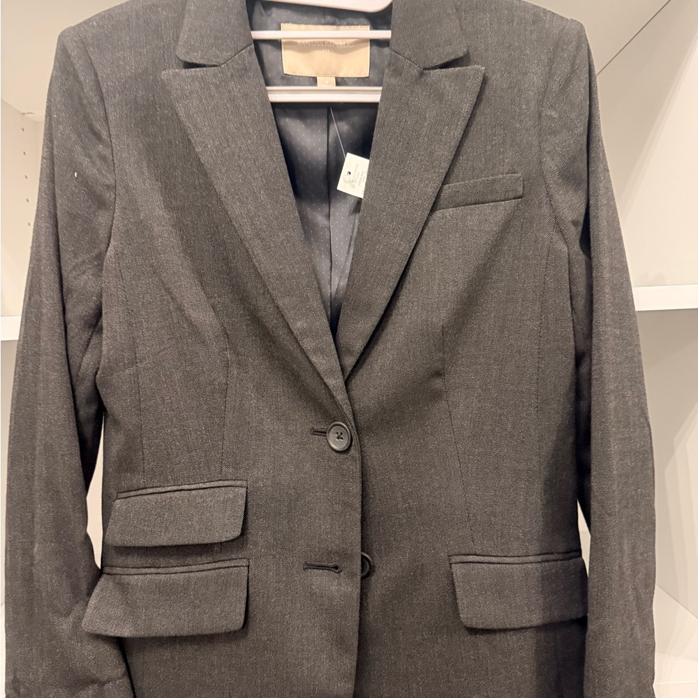 Banana Republic Women's Charcoal Gray Single-Button Blazer